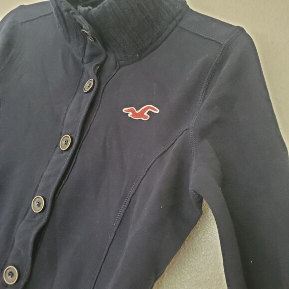 Jacket with Sweater Collar Hollister Logo Womans Adult Medium Button up Ladies - Picture 7 of 16